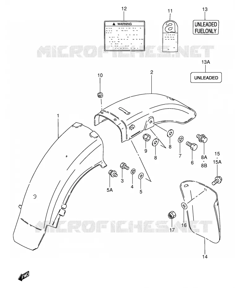REAR FENDER Suzuki MOTO 250 GN 1990  GN250L(E2)