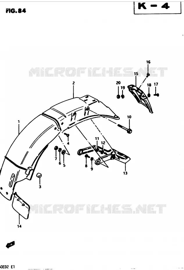 REAR FENDER Suzuki MOTO 450 GS 1982  GS4502(2/Z/D)