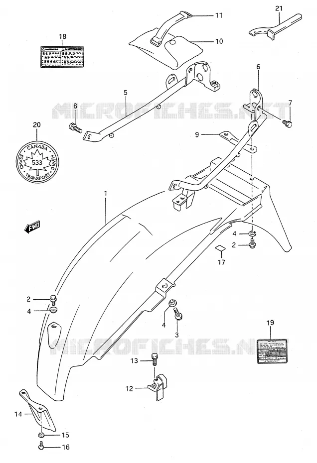 REAR FENDER Suzuki MOTO 500 GS-E 1995  GS500ES(E28)