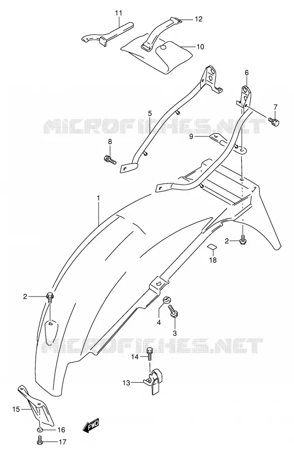 REAR FENDER Suzuki MOTO 500 GS-E 2001  GS500K1(E2)