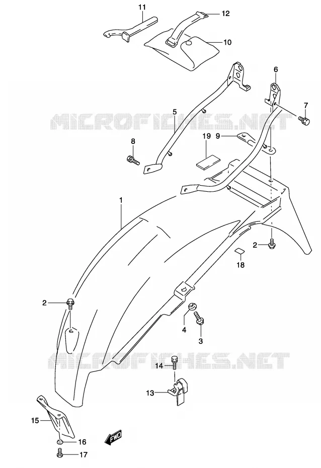 REAR FENDER Suzuki MOTO 500 GS-F 2004  GS500FUK4(P19)