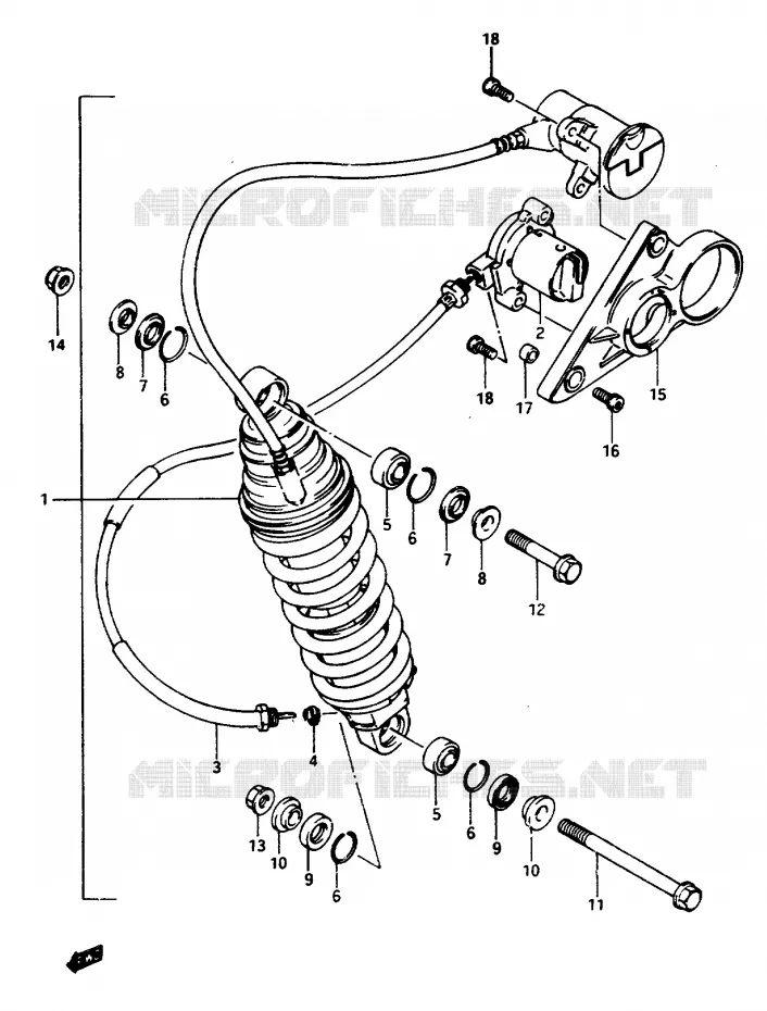 REAR SHOCK ABSORBER Suzuki MOTO 1150 GS 1985  GS1150EFF(E/F/G)