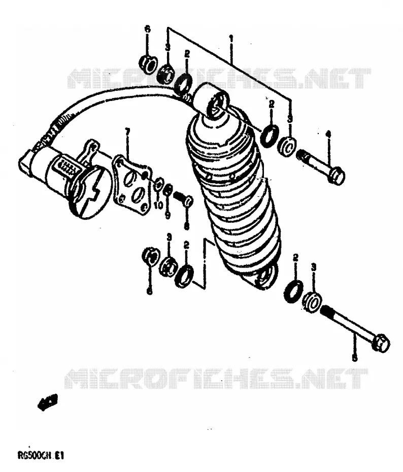 REAR SHOCK ABSORBER Suzuki MOTO 500 RG 1987  RG500CH(E1)