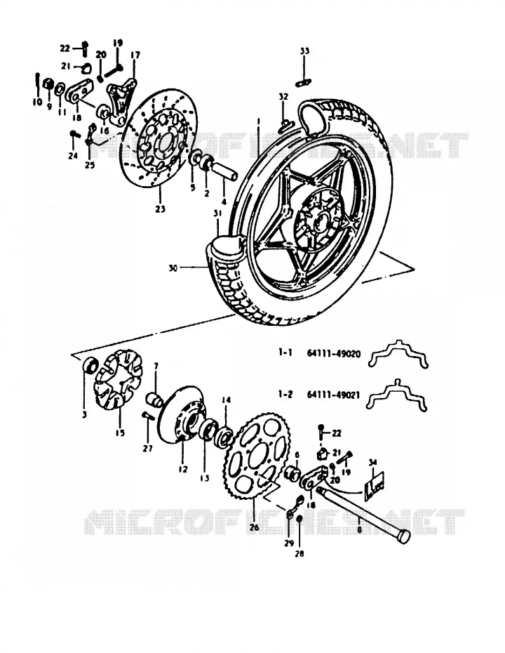 REAR WHEEL (GS1000ET, GS1000HT) Suzuki MOTO 1000 GS 1980  GS1000ET(T)