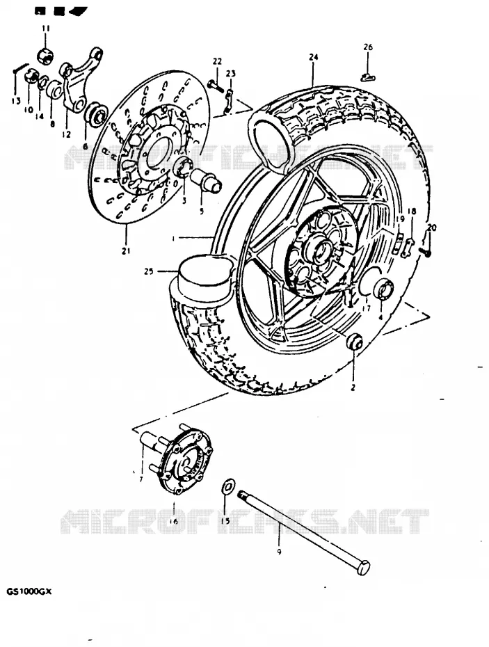 REAR WHEEL Suzuki MOTO 1000 GS 1981  GS1000GX(X/T)