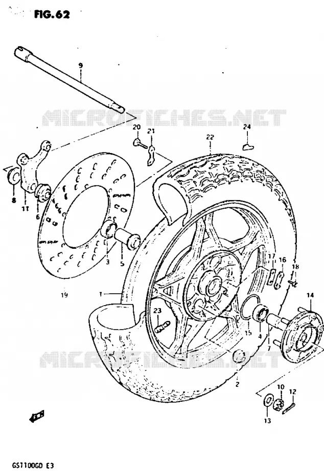 REAR WHEEL Suzuki MOTO 1100 GS-G 1982  GS1100GZ(Z/D)