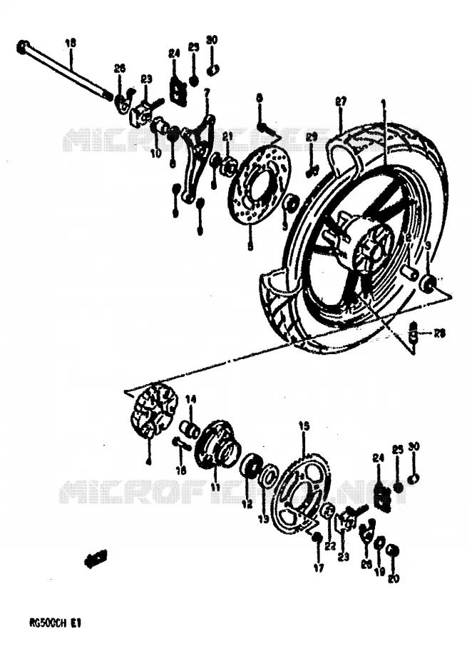 REAR WHEEL Suzuki MOTO 500 GS-E 1990  GS500EL(E1)