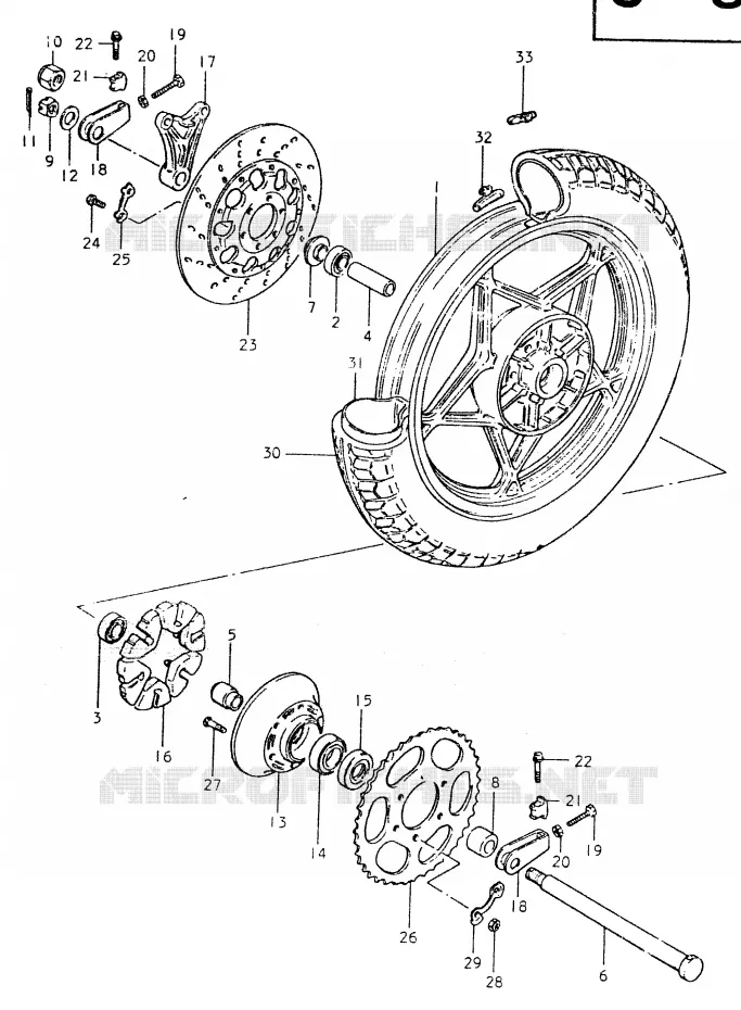 REAR WHEEL Suzuki MOTO 550 GS 1980  GS550LT