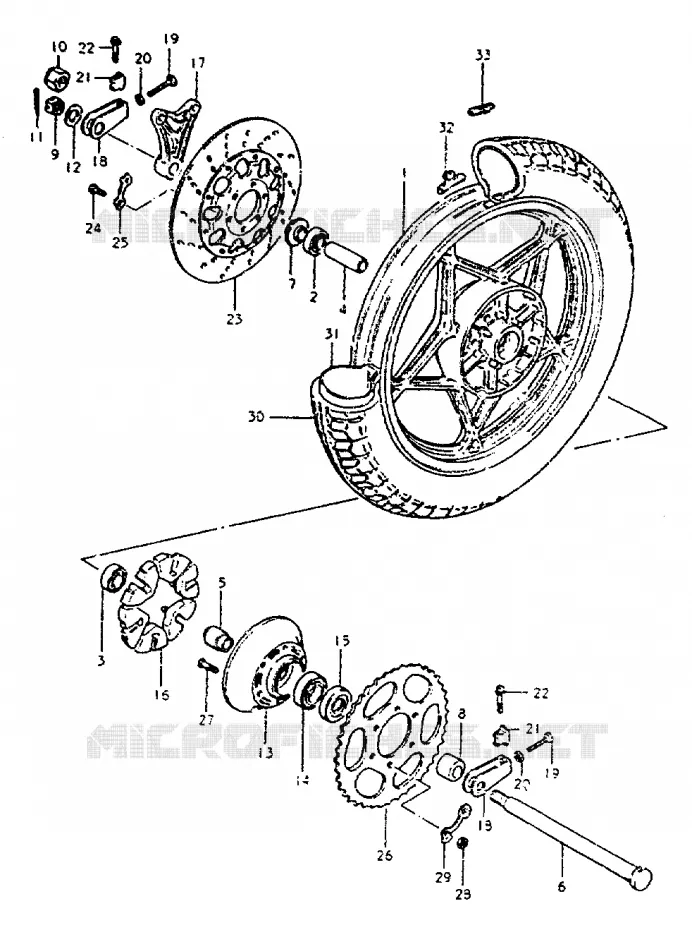REAR WHEEL Suzuki MOTO 550 GS 1981  GS550LX
