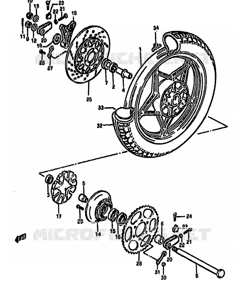 REAR WHEEL Suzuki MOTO 550 GS 1981  GS550MX(X/Z)