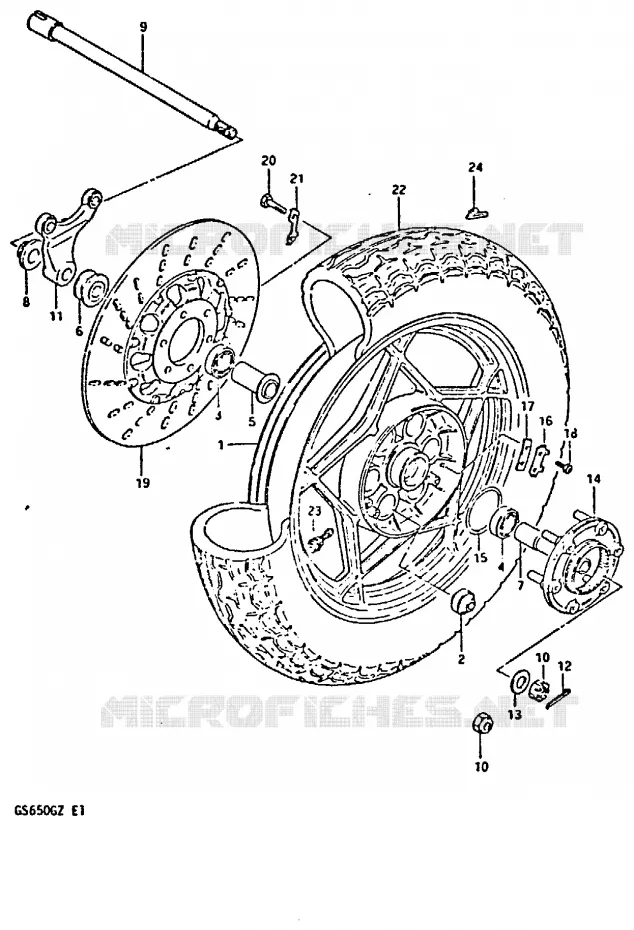 REAR WHEEL Suzuki MOTO 650 GS 1982  GS650GZ(X/Z)