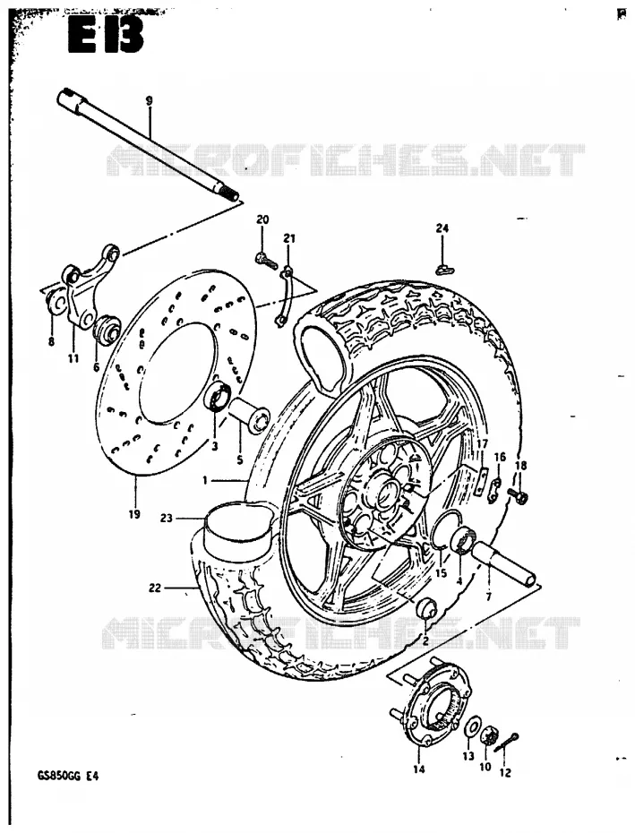 REAR WHEEL Suzuki MOTO 850 GS 1985  GS850GF(E4)