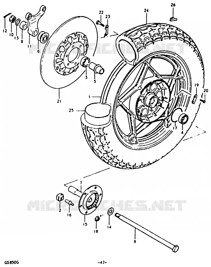 REAR WHEEL Suzuki MOTO 850 GS 1986  GS850G