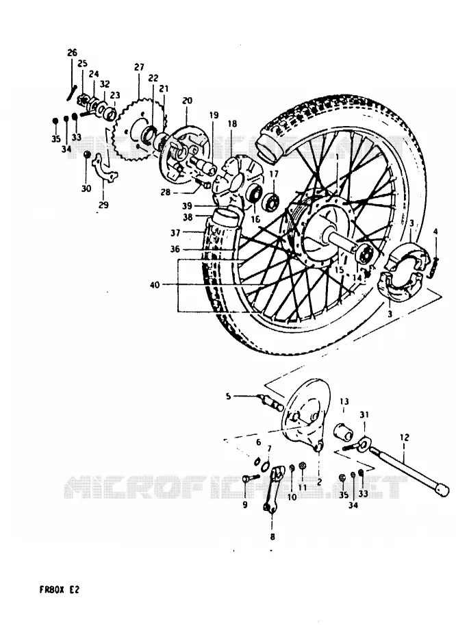 REAR WHEEL Suzuki SCOOTER 80 FR 1981  FR80X
