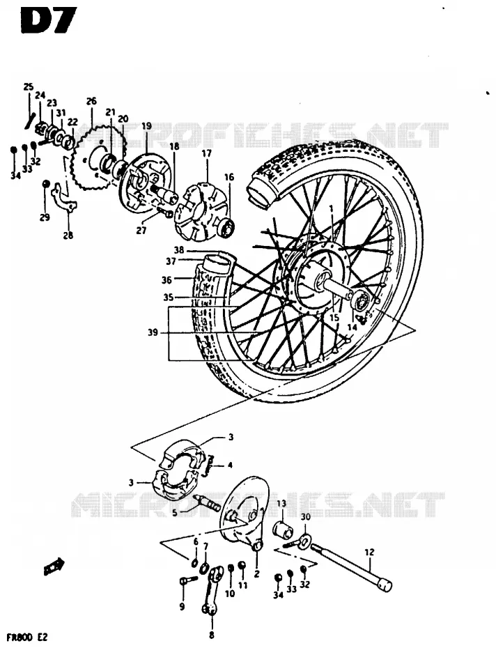 REAR WHEEL Suzuki SCOOTER 80 FR 1983  FR80D