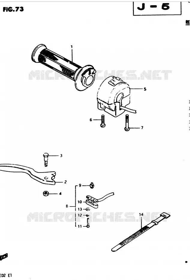 RIGHT SWITCH - HANDGRIP (MODEL D) Suzuki MOTO 450 GS 1982  GS450Z(2/Z/D)
