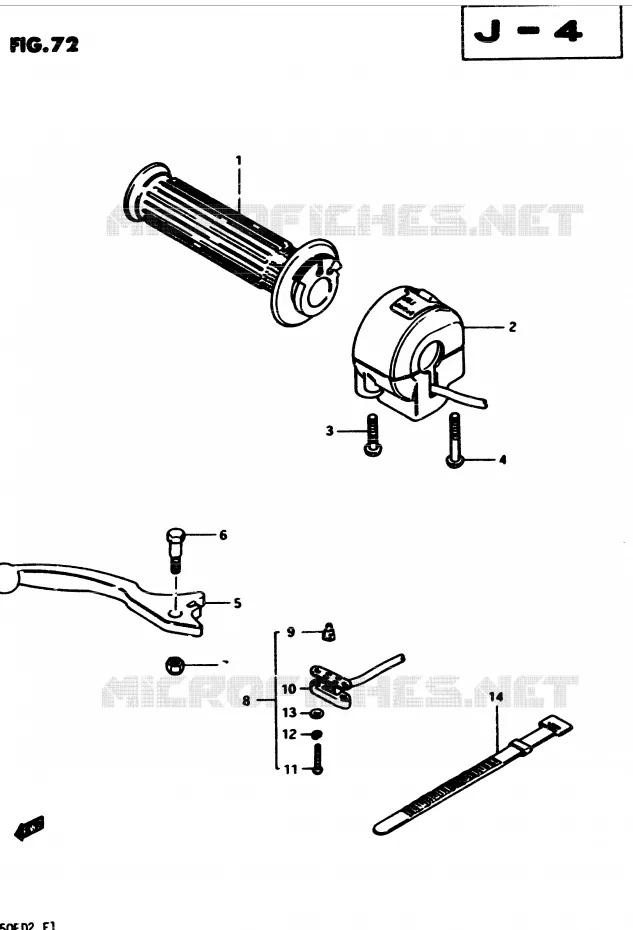 RIGHT SWITCH - HANDGRIP (MODEL Z) Suzuki MOTO 450 GS 1982  GS4502(2/Z/D)