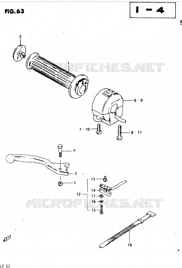 RIGHT SWITCH - HANDGRIP (MODEL Z) Suzuki MOTO 450 GS-L 1996  GS450LT(E2)