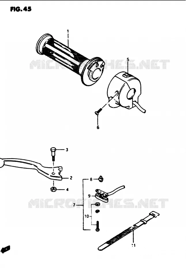 RIGHT SWITCH - HANDGRIP Suzuki MOTO 1100 GS-G 1984  GS1100GE(E/F/G)