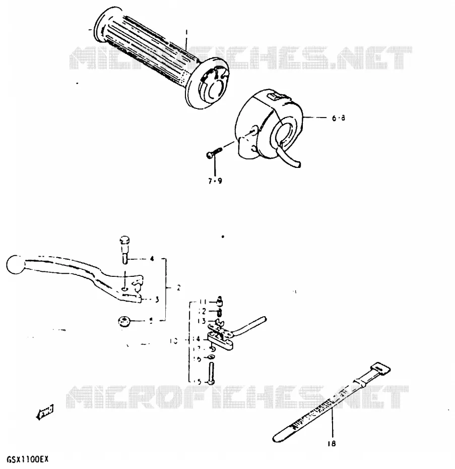RIGHT SWITCH - HANDGRIP Suzuki MOTO 1100 GSX 1980  GSX1100T(T/X)