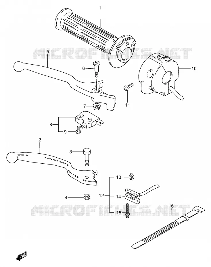 RIGHT SWITCH - HANDGRIP Suzuki MOTO 250 GN 1991  GN250EM(E2)