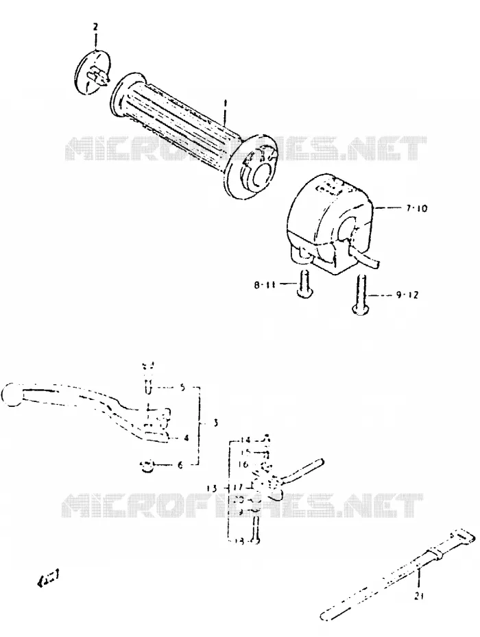 RIGHT SWITCH - HANDGRIP Suzuki MOTO 400 GSX 1980  GSX400LX(T/X)