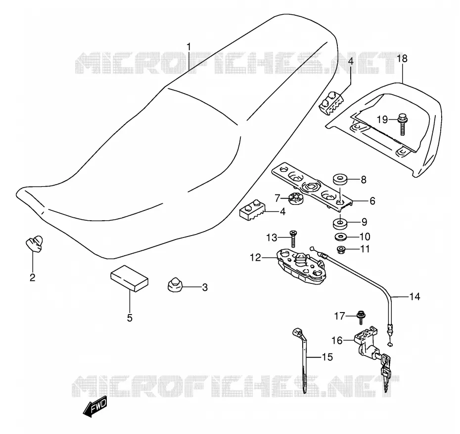 SEAT (MODEL K/L/M/N/P/R) Suzuki MOTO 500 GS-E 1995  GS500ES(E2)