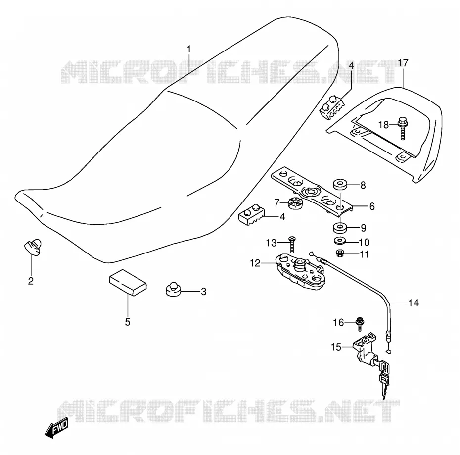 SEAT (MODEL S/T) Suzuki MOTO 500 GS-E 1992  GS500EUN(E2)