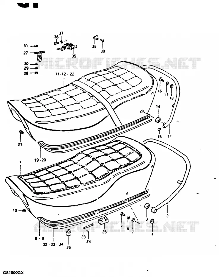 SEAT (MODEL T, MODEL X : E22, E25) Suzuki MOTO 1000 GS 1981  GS1000GX(X/T)