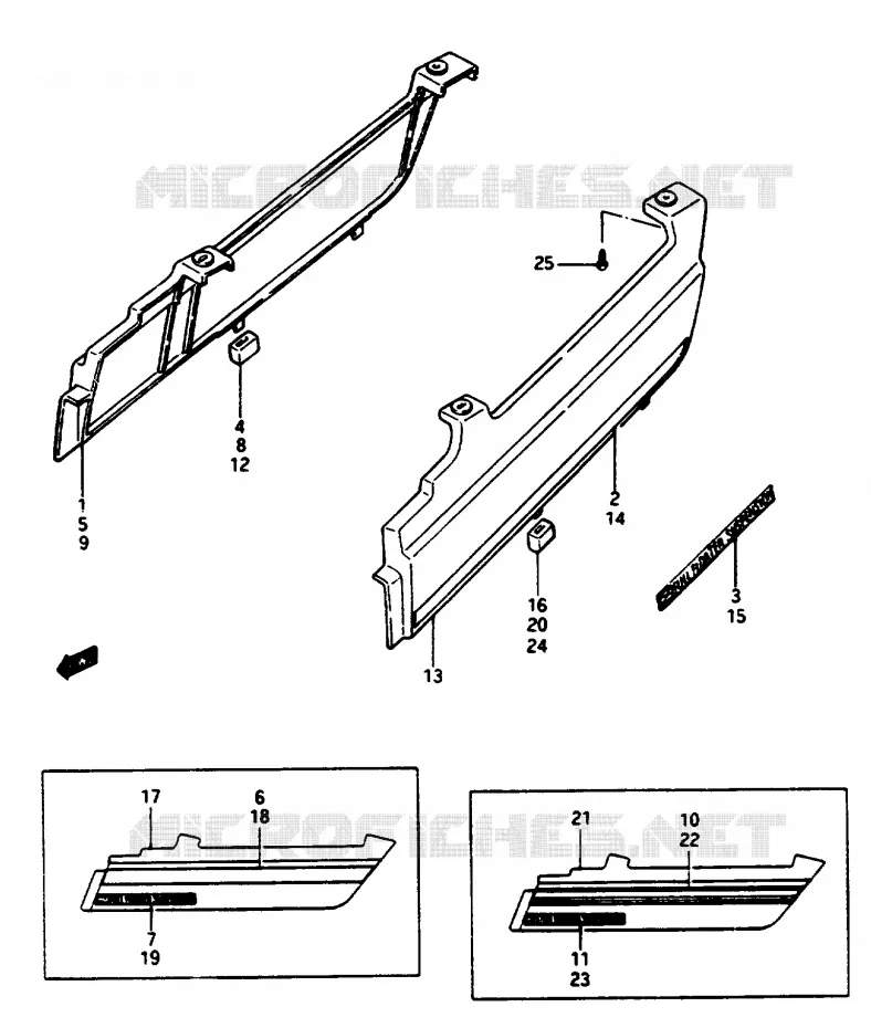 SEAT MOLDING (MODEL F) Suzuki MOTO 1100 GSX-E 1984  GSX1100EE(E/F/G)