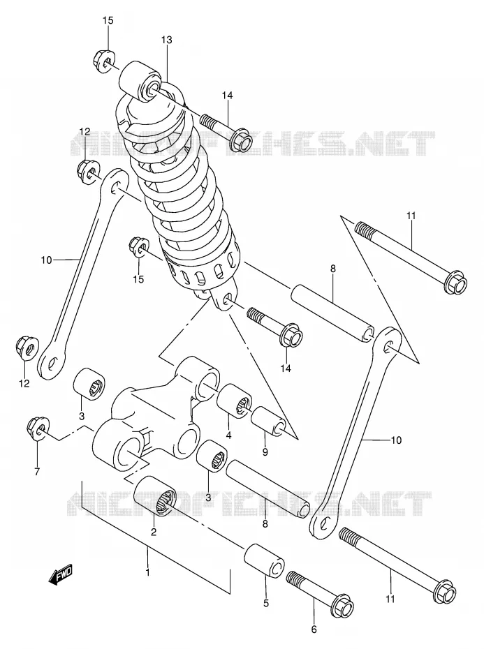 SHOCK ABSORBER LINKAGE (MODEL K/L) Suzuki MOTO 500 GS-E 1991  GS500EUM(E2)