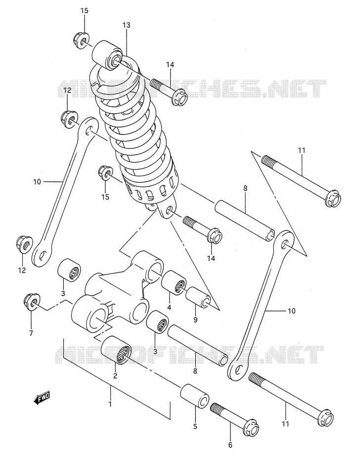 SHOCK ABSORBER LINKAGE (MODEL K/L) Suzuki MOTO 500 GS-E 1992  GS500EN(E28)