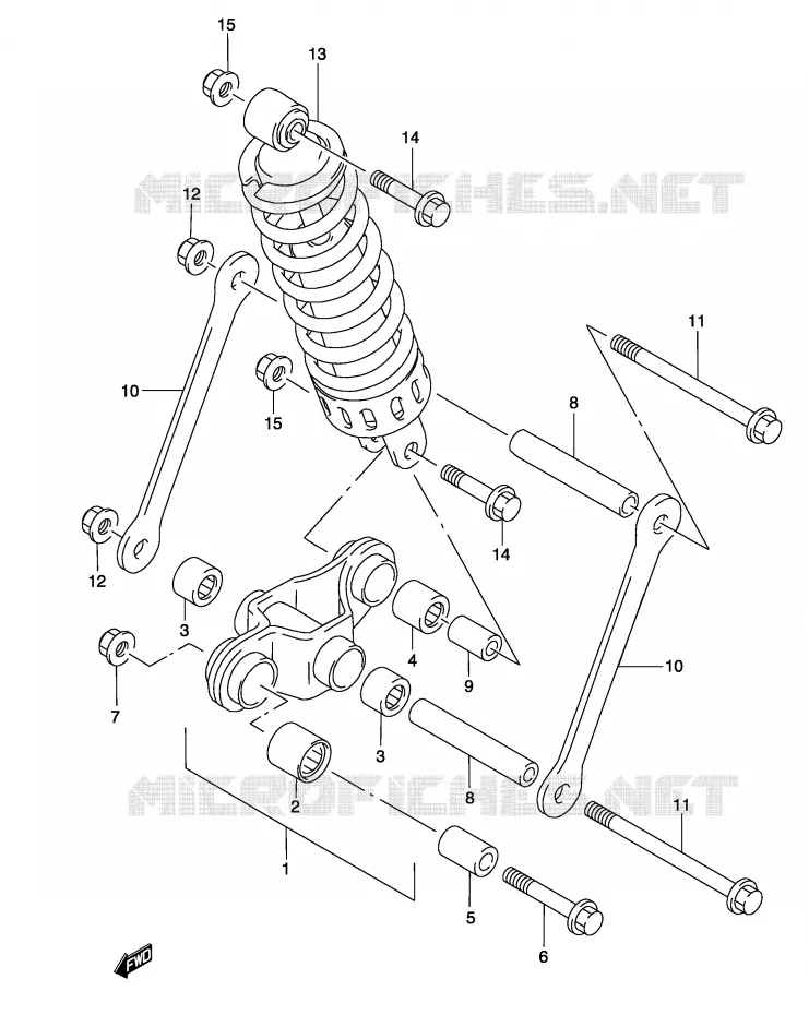 SHOCK ABSORBER LINKAGE (MODEL K3) Suzuki MOTO 500 GS-E 2004  GS500K4(P19)