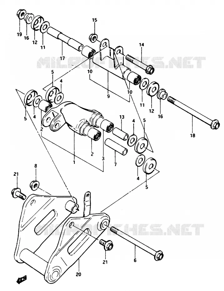 SHOCK ABSORBER LINKAGE Suzuki MOTO 1100 GSX-E 1985  GSX1100ESF(E/F/G)