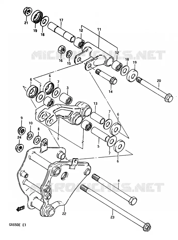SHOCK ABSORBER LINKAGE Suzuki MOTO 650 TEMPTER 1983  GR650D(D/E)