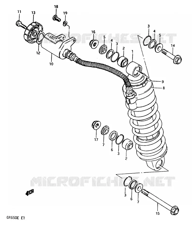 SHOCK ABSORBER Suzuki MOTO 650 TEMPTER 1984  GR650E(D/E)