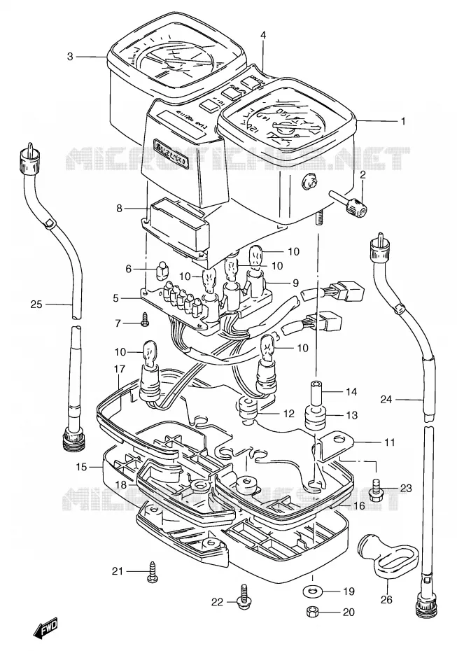 SPEEDOMETER (GS125ESX/ESY,GS125X) Suzuki MOTO 125 GS 1999  GS125UX(E71)