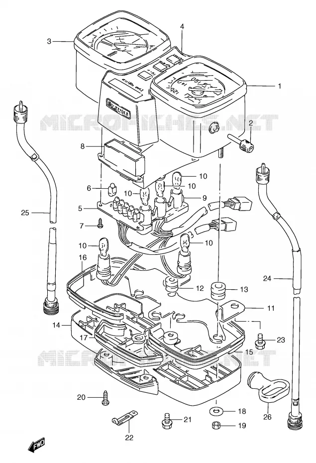 SPEEDOMETER (GS125SX/SY,GS125SUX/SUY) Suzuki MOTO 125 GS 2000  GS125ESY(E71)