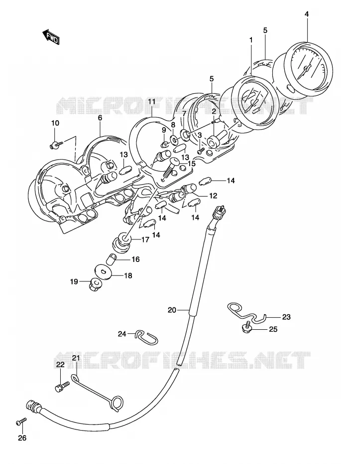 SPEEDOMETER (MODEL K3) Suzuki MOTO 500 GS-F 2004  GS500FK4(P19)