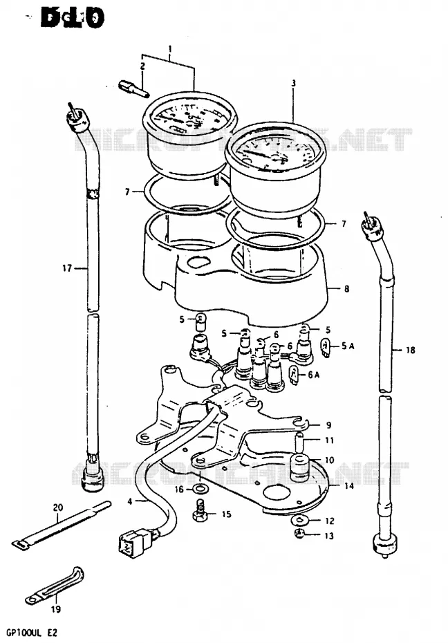 SPEEDOMETER Suzuki MOTO 100 GP 1990  GP100UL(X/D/L)