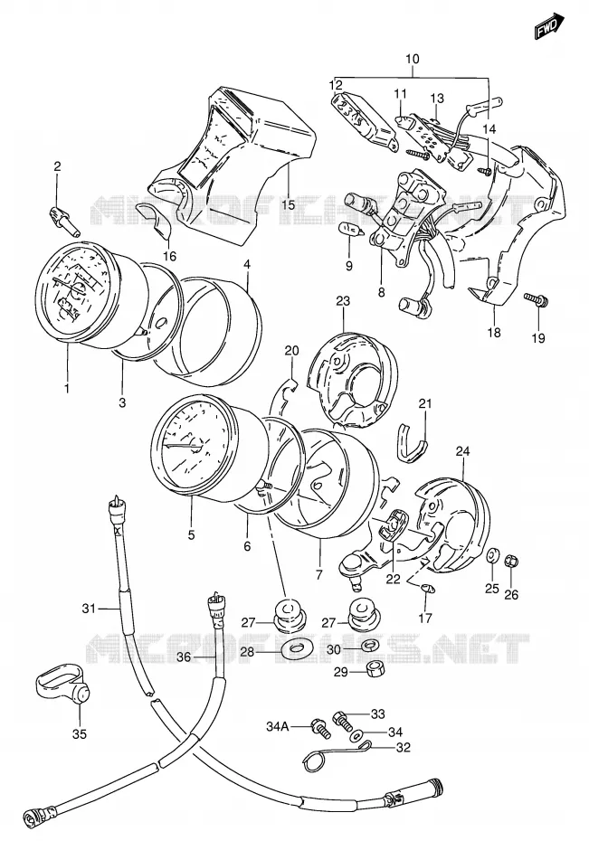 SPEEDOMETER Suzuki MOTO 250 GN 1985  GN250F(E2)