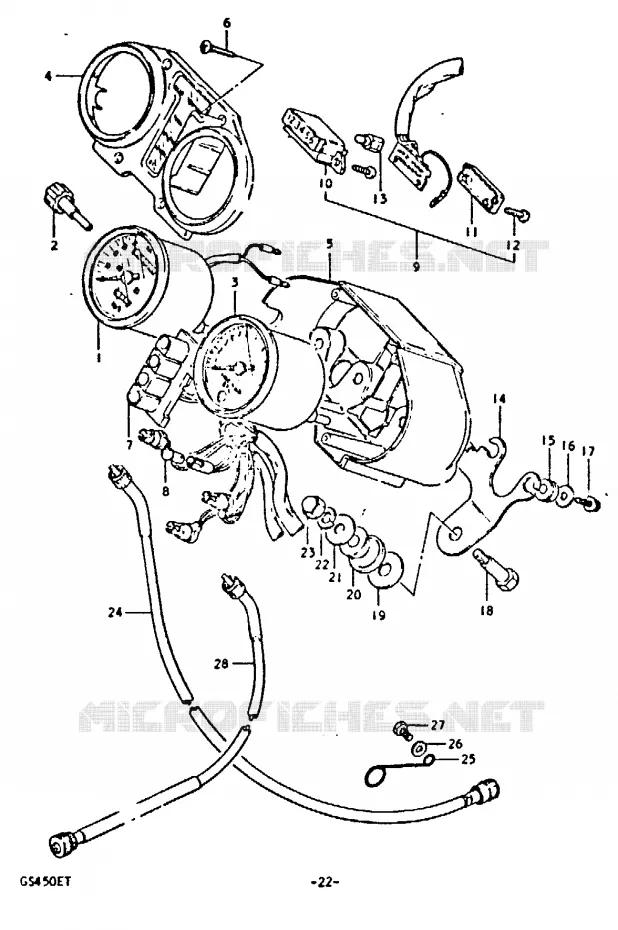 SPEEDOMETER Suzuki MOTO 450 GS-E 1980  GS450ET(T)