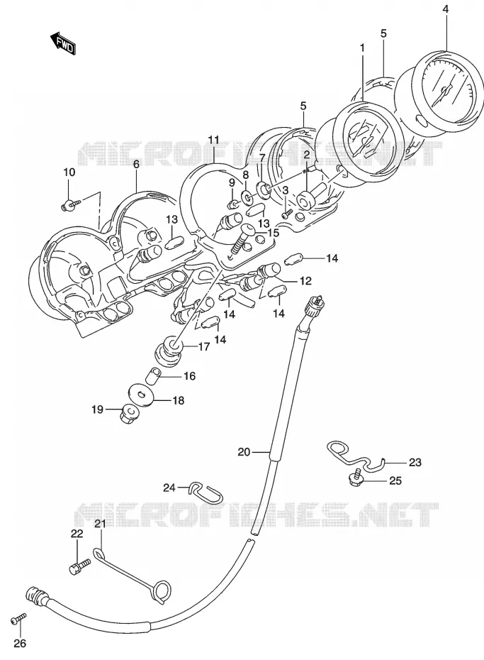 SPEEDOMETER Suzuki MOTO 500 GS-E 2003  GS500HUK3(P19)