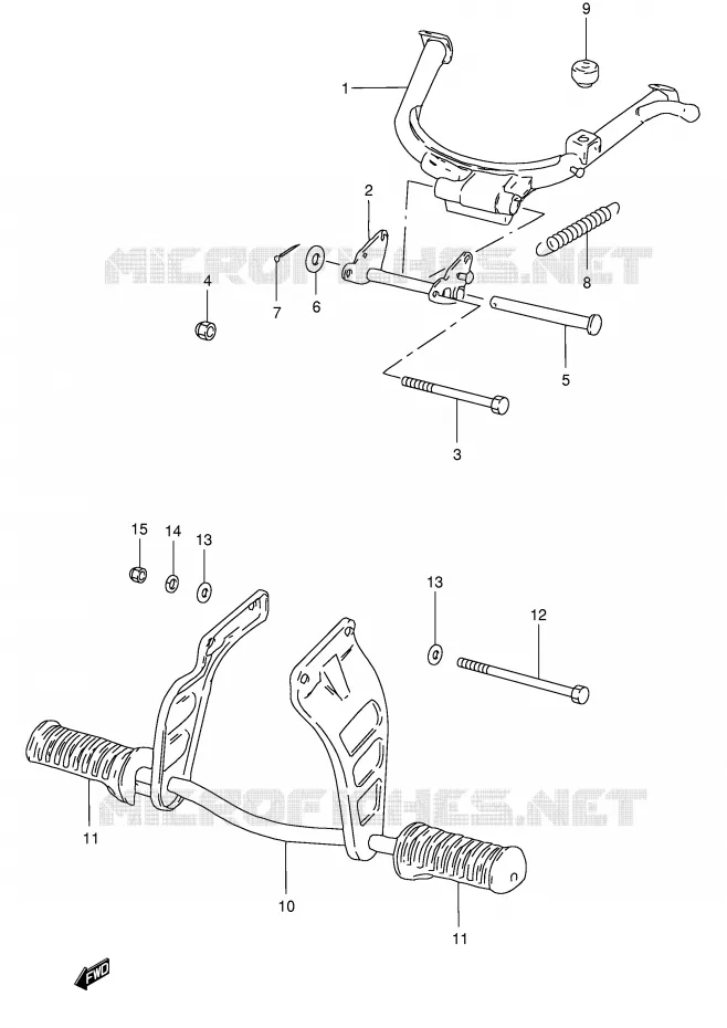 STAND - FOOTREST Suzuki SCOOTER 50 FZ 1986  FZ50G(E1)
