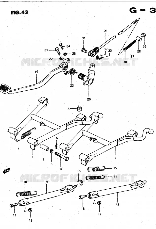 STAND - REAR BRAKE Suzuki MOTO 450 GS-L 1996  GS450LT(E2)