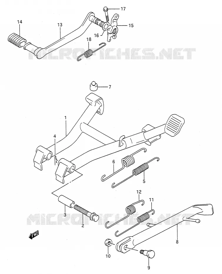 STAND - REAR BRAKE Suzuki MOTO 500 GS-E 1991  GS500EM(E28)
