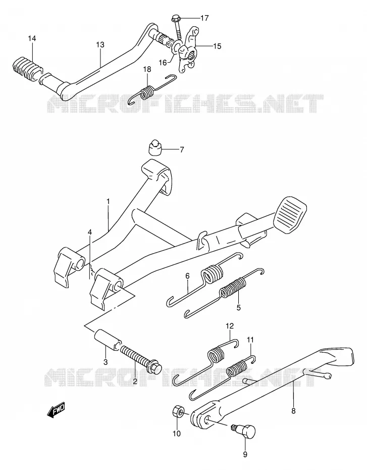 STAND - REAR BRAKE Suzuki MOTO 500 GS-E 1995  GS500EUS(E2)