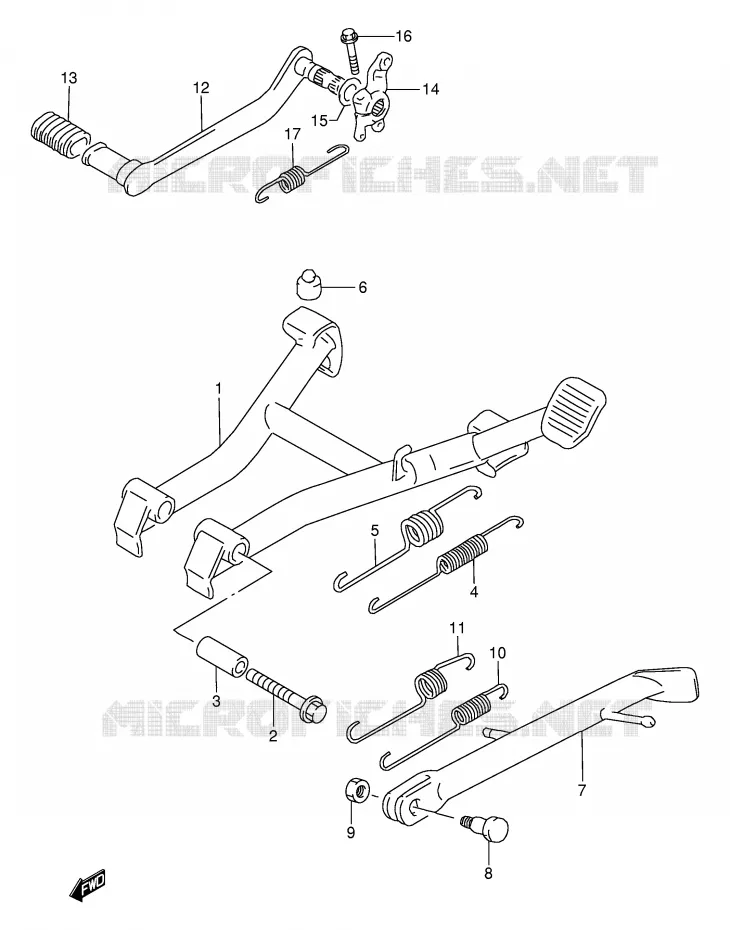 STAND - REAR BRAKE Suzuki MOTO 500 GS-E 2002  GS500K2(E2)