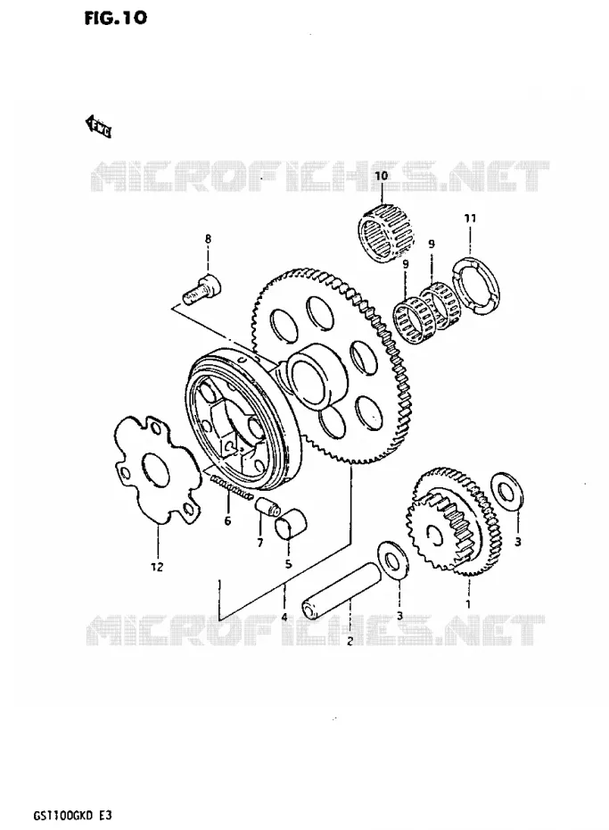 STARTER MOTOR CLUTCH Suzuki MOTO 1100 GS-G 1983  GS1100GKD(Z/2/D)