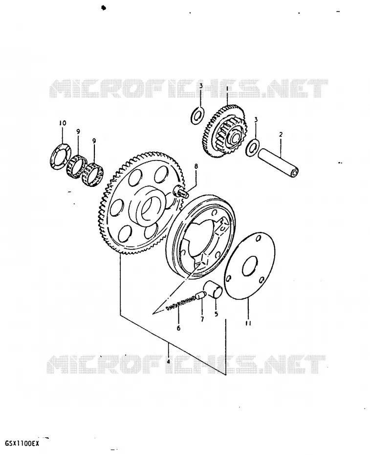 STARTER MOTOR CLUTCH Suzuki MOTO 1100 GSX 1981  GSX1100X(T/X)